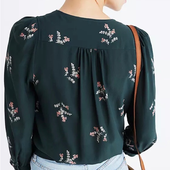 Madewell Silk Wrap Top in Wild Botanic - Picture 3 of 5